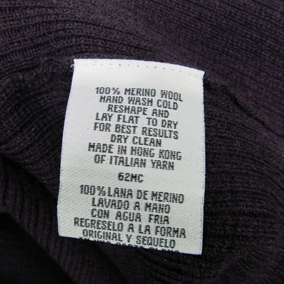 Eileen Fisher Wool Open Front Cardigan Sweater Purple Sz L - Picture 4 of 4